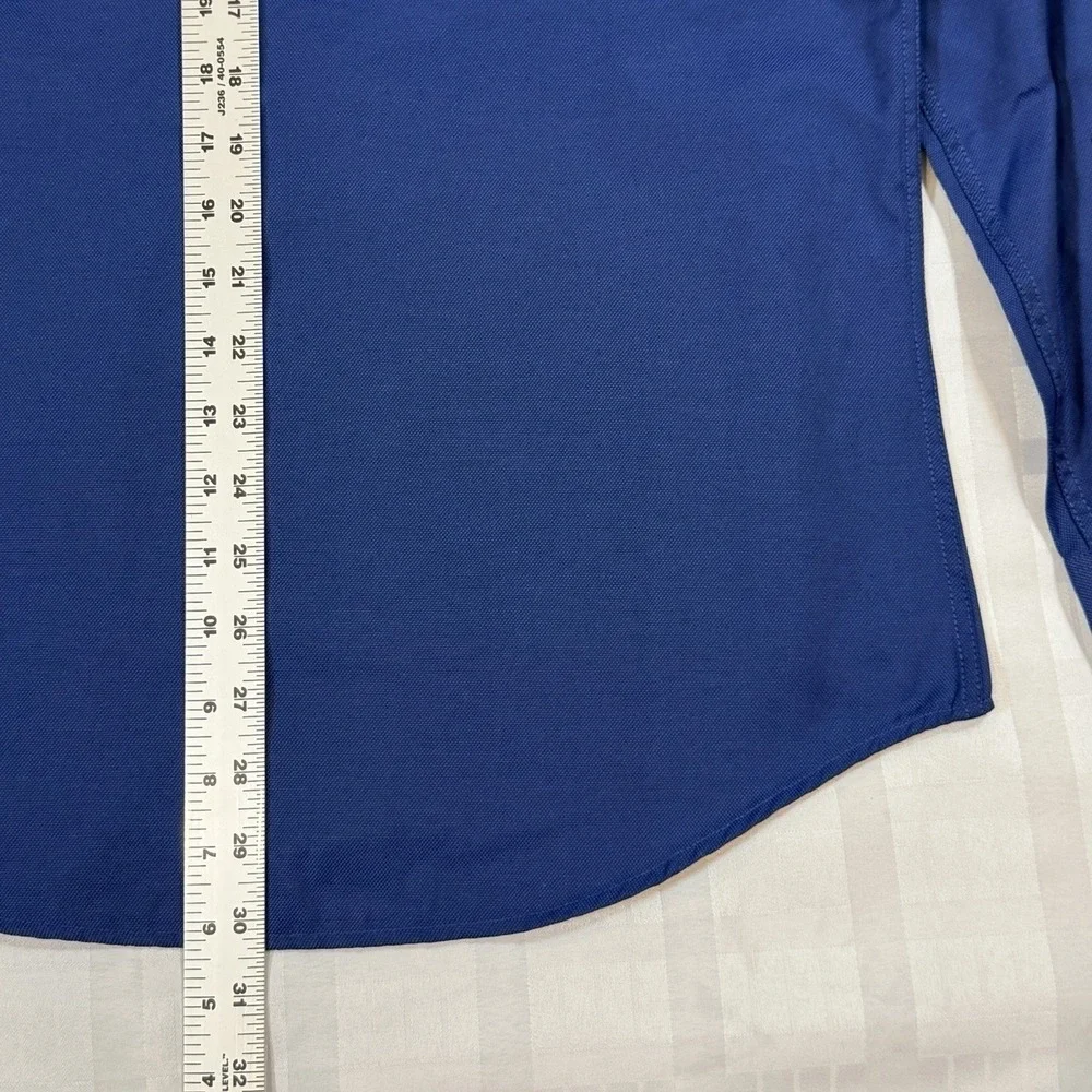 Bill Blass Traveler Shirt Men M Blue NWT Royal Oxford Slim Fit Stretch Button Up